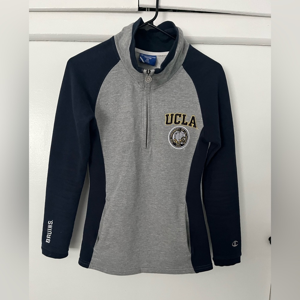 Blue and grey Ucla zip up sweatshirt